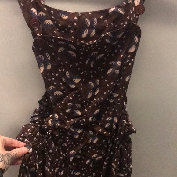 Unique Brown overall dress size small - Picture 2 of 4